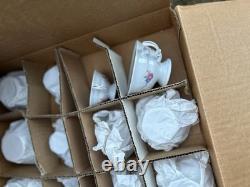 Vintage Wawel Poland Garden Rose China Dinnerware Complete Set Of 8 New In Box