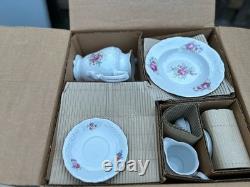 Vintage Wawel Poland Garden Rose China Dinnerware Complete Set Of 8 New In Box