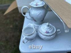 Vintage Wawel Poland Garden Rose China Dinnerware Complete Set Of 8 New In Box