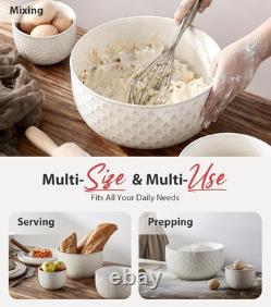 Vintage White Dinnerware Set for 4 12 Pieces with Mixing Bowls