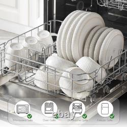 Vintage White Dinnerware Set for 4 12 Pieces with Mixing Bowls