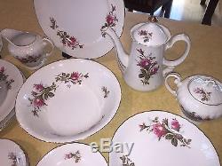 Vintage dinnerware set & musical coffee pot, Royal Rose by Fine China of Japan
