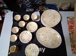 Vintage stoneware White & Gold Floral Dinner