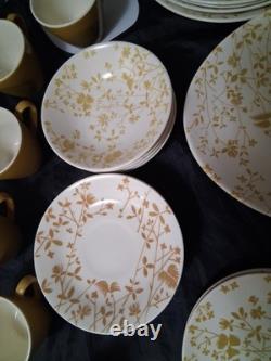 Vintage stoneware White & Gold Floral Dinner