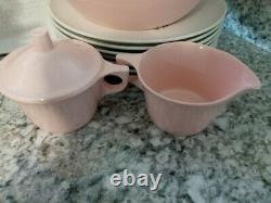 Vintage texas ware melamine Pink white cherry blossoms dinnerware set 52 pc