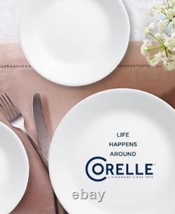 Vitrelle 18-Piece Elegant White Dinnerware Set Lightweight & Chip Resistant