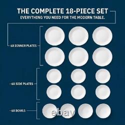 Vitrelle 18-Piece Service for 6 Dinnerware Set Triple Layer Glass and Chip Re