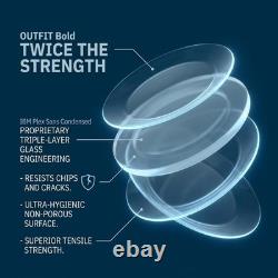 Vitrelle 18-Piece Service for 6 Dinnerware Set Triple Layer Glass and Chip Re