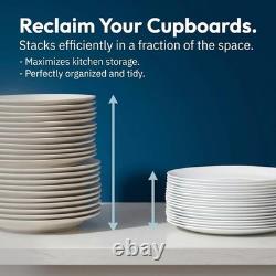 Vitrelle 18-Piece Service for 6 Dinnerware Set Triple Layer Glass and Chip Re