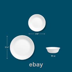 Vitrelle 18-Piece Service for 6 Dinnerware Set Triple Layer Glass and Chip Resis