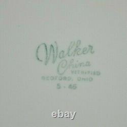 Vtg 11 Restaurant Ware 9.5 Dinner Plates Walker China Que Paso Turquoise White