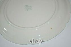 Vtg 11 Restaurant Ware 9.5 Dinner Plates Walker China Que Paso Turquoise White