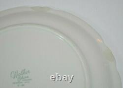 Vtg 11 Restaurant Ware 9.5 Dinner Plates Walker China Que Paso Turquoise White