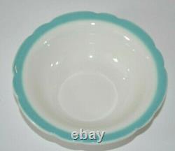 Vtg 11 Restaurant Ware 9.5 Dinner Plates Walker China Que Paso Turquoise White