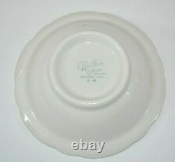 Vtg 11 Restaurant Ware 9.5 Dinner Plates Walker China Que Paso Turquoise White