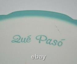 Vtg 11 Restaurant Ware 9.5 Dinner Plates Walker China Que Paso Turquoise White