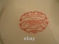 Vtg Homer Laughlin Currier & Ives Prints Red White Dinnerware Set 37 Ps USA