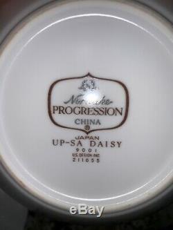 Vtg Noritake Progression Dinnerware SET UP-SA DAISY Plate Bowl Teapot Shaker 28p