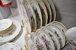 Vtg Victorian Rose Collection Gibson 44pc Porcelain Set Service for 8 Gold Rim