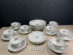 Walbrzych Dinnerware Set of 26- Made in Poland-Teacups, Saucers, salad Bowls