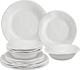 Ware 12-Piece Melamine Dinnerware Set for 4 Outdoor Plates & Bowls, White