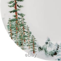 Watercolor Forest Bone China Lightweight Chip Resistant 16 Piece Dinnerware Set