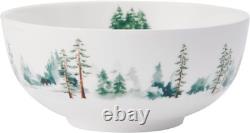 Watercolor Forest Bone China Lightweight Chip Resistant 16 Piece Dinnerware Set