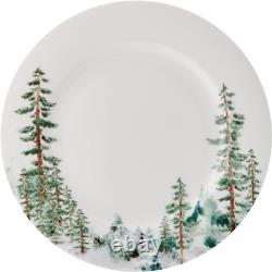 Watercolor Forest Bone China Lightweight Chip Resistant 16 Piece Dinnerware Set