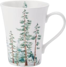 Watercolor Forest Bone China Lightweight Chip Resistant 16 Piece Dinnerware Set