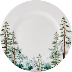 Watercolor Forest Bone China Lightweight Chip Resistant 16 Piece Dinnerware Set