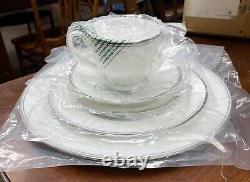 Waterford China Kilbarry Platinum Dinnerware 4 (5pc) place settings NIB White