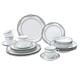 Wavy Porcelain Dinnerware Set 24-Piece White Dining Service for Elegant Meals