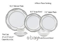 Wavy Porcelain Dinnerware Set 24-Piece White Dining Service for Elegant Meals