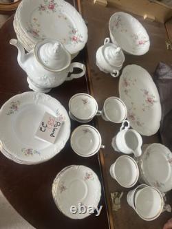 Wawel Vintage China 67 Pc Dinner Set Flower Garden Pattern Made Poland Serves 8