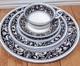 Wedgwood Bone China Florentine Dark Blue Service for seven- 44pc Set