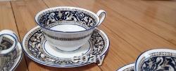 Wedgwood Bone China Florentine Dark Blue Service for seven- 44pc Set