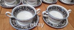 Wedgwood Bone China Florentine Dark Blue Service for seven- 44pc Set