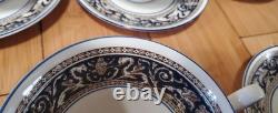 Wedgwood Bone China Florentine Dark Blue Service for seven- 44pc Set