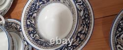 Wedgwood Bone China Florentine Dark Blue Service for seven- 44pc Set