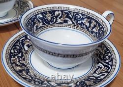 Wedgwood Bone China Florentine Dark Blue Service for seven- 44pc Set