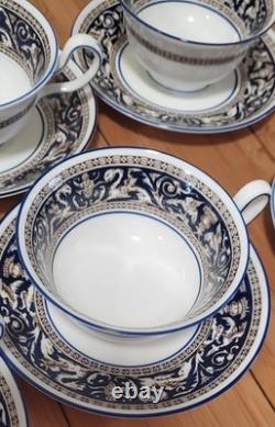 Wedgwood Bone China Florentine Dark Blue Service for seven- 44pc Set