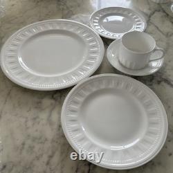 Wedgwood Colosseum Bone China White Dinner Set Plates Bowls Cup Saucer England