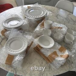 Wedgwood Colosseum Bone China White Dinner Set Plates Bowls Cup Saucer England