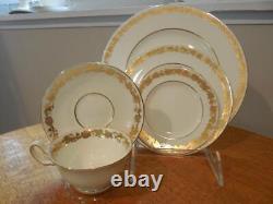 Wedgwood Gold Whitehall bone china SET of 12 FIVE-piece place settings W4001