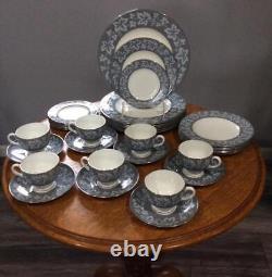 Wedgwood Grey Moselle bone china 35 piece SET of 7 FIVE-piece place settings