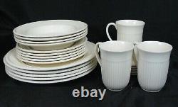 Wedgwood Queen's Ware EDME Cream Dinner Set Ribbed