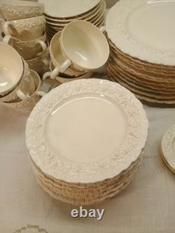 Wedgwood Queensware Embossed Cream on Cream (80 Piece Set)