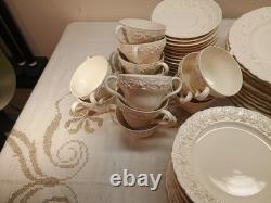 Wedgwood Queensware Embossed Cream on Cream (80 Piece Set)