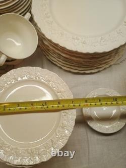 Wedgwood Queensware Embossed Cream on Cream (80 Piece Set)