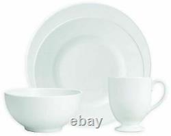 Wedgwood White Bone China 16-Piece Dinnerware Set, Service for 4 NEW #1050135
